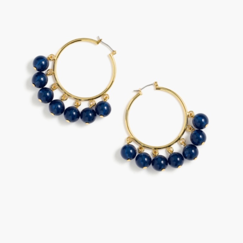 J. Crew Beaded hoop earrings